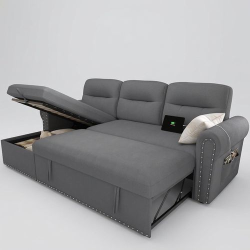 83" Sectional Sleeper with Storage