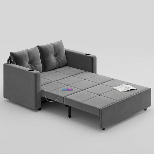 Krcix 56" 3-in-1 Pull-Out Loveseat