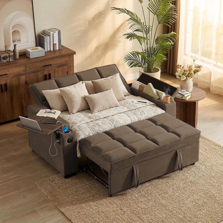 hansones 66" Pull-Out Sofa Bed styled in a room